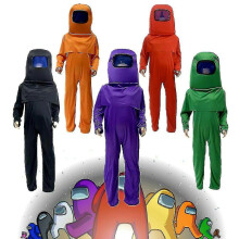 (Red, M) Among Us Game Kids Cosplay Costumes Fancy Dress 3pcs Set Halloween Party Outfits