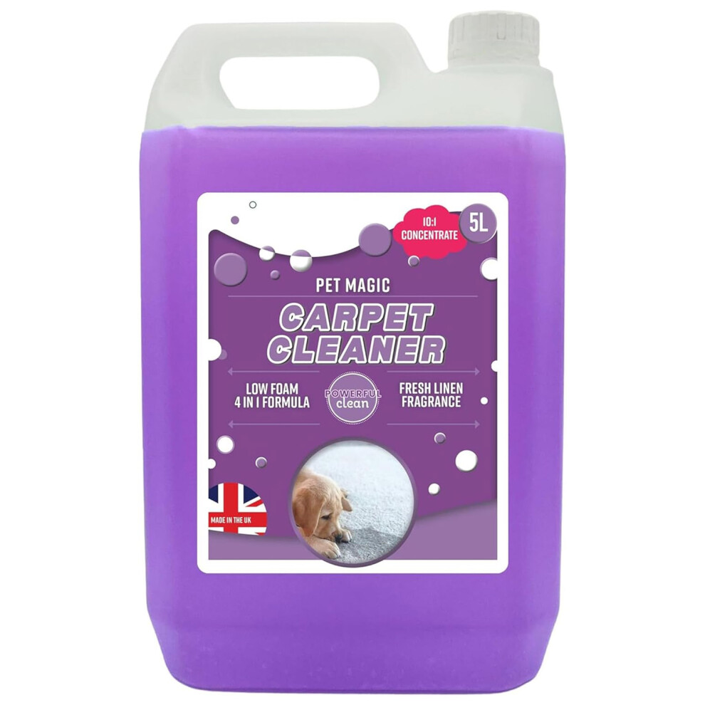 1 x 5L Pet Carpet Cleaning Shampoo Solution Tough On Dog Stains