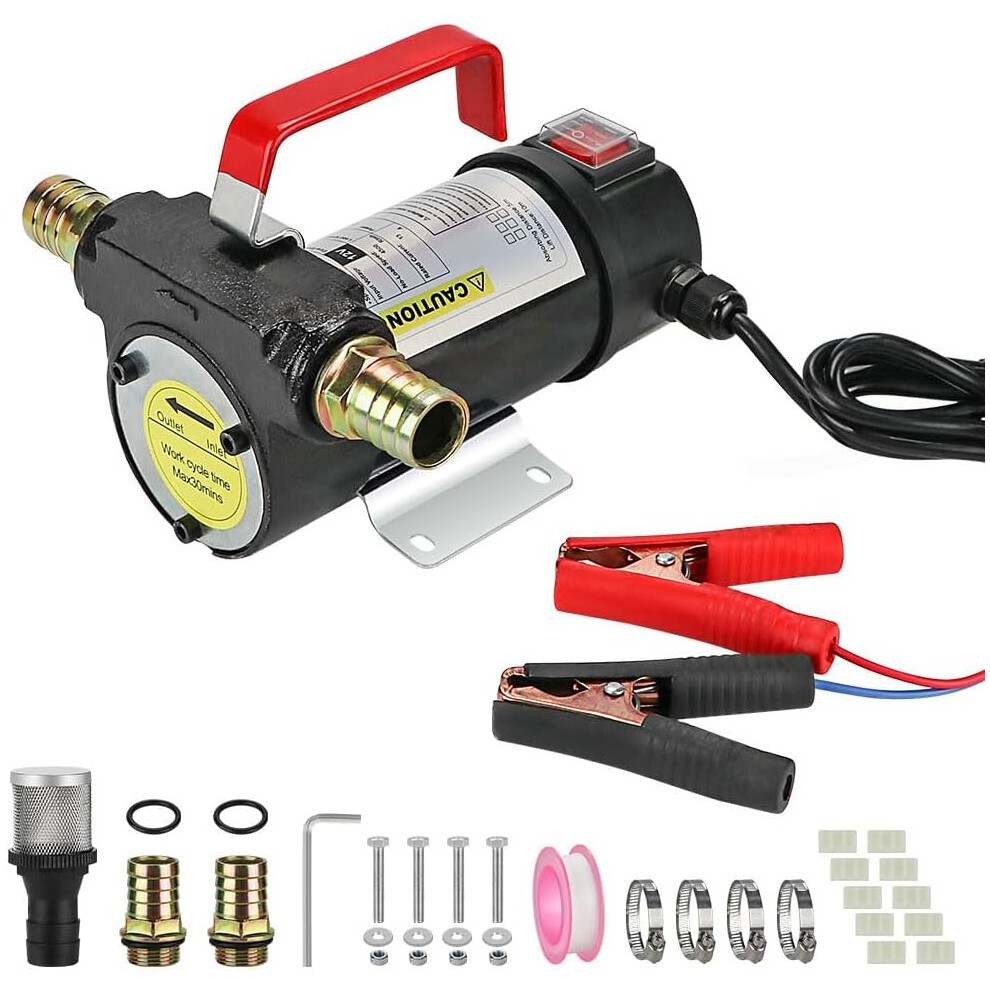 Anesty Store Oil Diesel Transfer Pump, Dc 12V Electric Fuel Transfer Pump, Portable Oil Extractor Pump For Tractor Caravan Truck