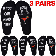 (Black - 3 Pairs) 3/6 Pairs Unisex Funky Themed Novelty Socks Gift