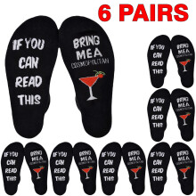 (Black - 6 Pairs) 3/6 Pairs Unisex Funky Themed Novelty Socks Gift