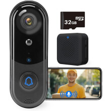 1080P Video Doorbell Camera with 32 GB SD Card, Wireless Doorbell