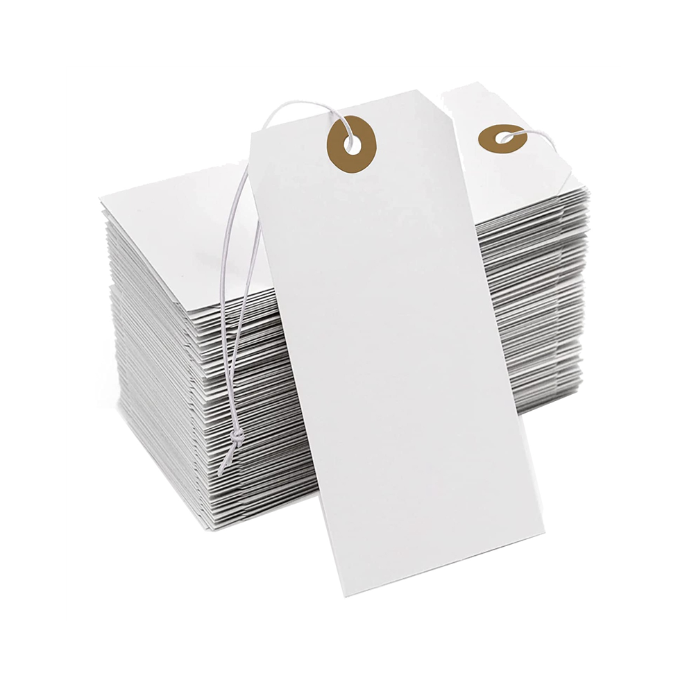 Étiquette en papier à grand trou de renfort avec ficelle attachée, 200 pièces