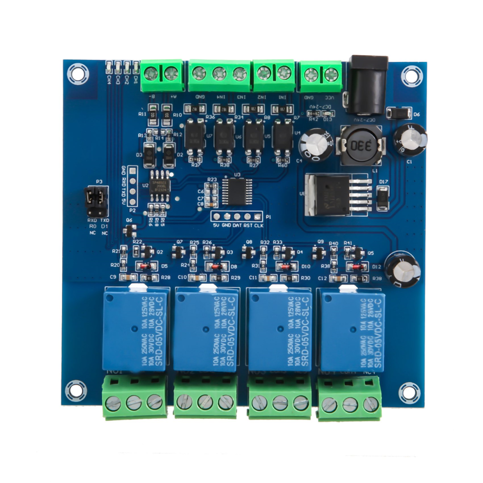 Modbus Rtu 4 Way Relay Module 7-24V Relay Module Switch Rs485/Ttl 4853718764605