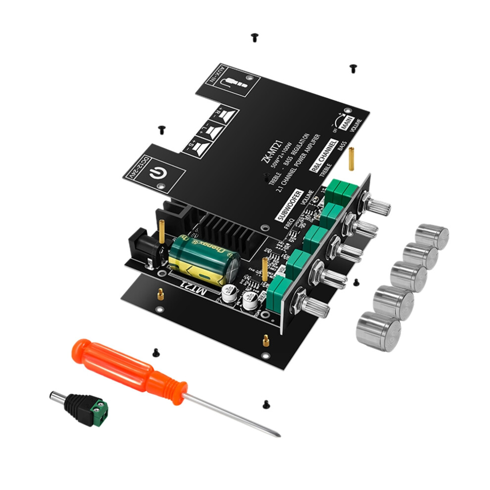 Mt21 Digital Power Amplifier Board 50Wx2+100W 2.1 Channel Aux 4853718749473