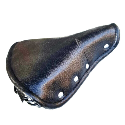 Vintage Faux Leather Σέλα Πιτσινί Ποδηλάτου Sprung Spring Μαύρο