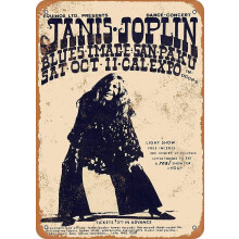 1969 Janis Joplin At Cal Expo 2 12 X 8 Inches Retro Metal Tin Sign - Vintage Art Poster Plaque