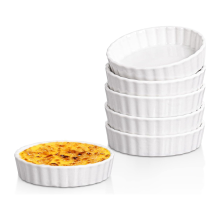oz Creme Brulee Ramekins, Rotondo Scanalato Quiche Teglia per Crostata