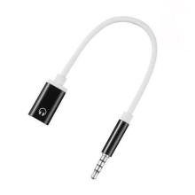 3.5mm to USB-C Female Audio Adapter Cable – Analog Headphones Only, Gold-Plated Connectors, Plug & Play, Black