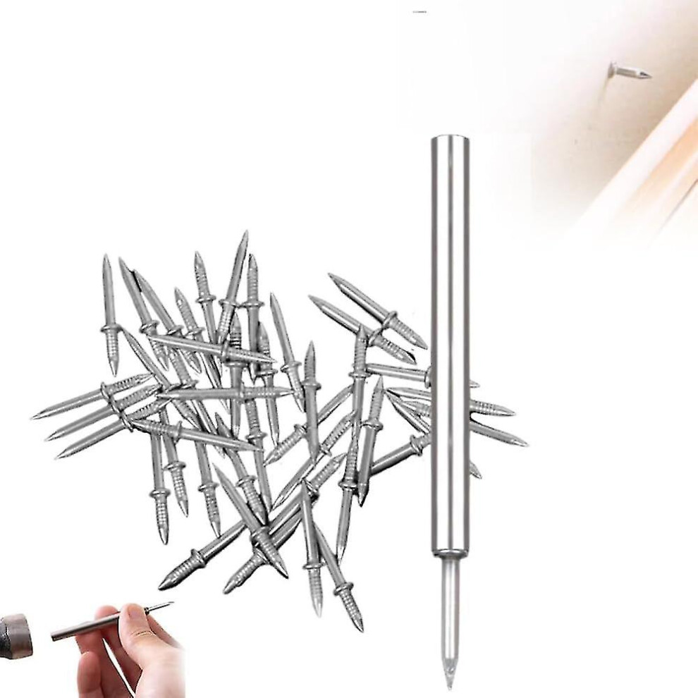 100Pcs Double-Headed Nails,Skirting Line Without Marks Nail, Invisible Security Screws 8994439803641