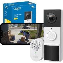 (2K 3MP) Tapo D210 Doorbell Camera Wireless 2K 3MP Ultra-Clear Doorbell Camera, Battery Video Doorbell Wireless