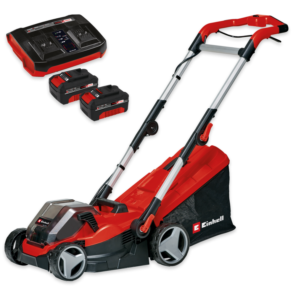 Einhell Cordless Lawnmower 34cm PXC 36V GE-CM 36/34-1 With 2 Batteries + Charger