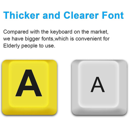 Large Print Computer Keyboard - Wired Usb Keyboard For Visually Impaired Low Vision Individuals (yellow black) 1