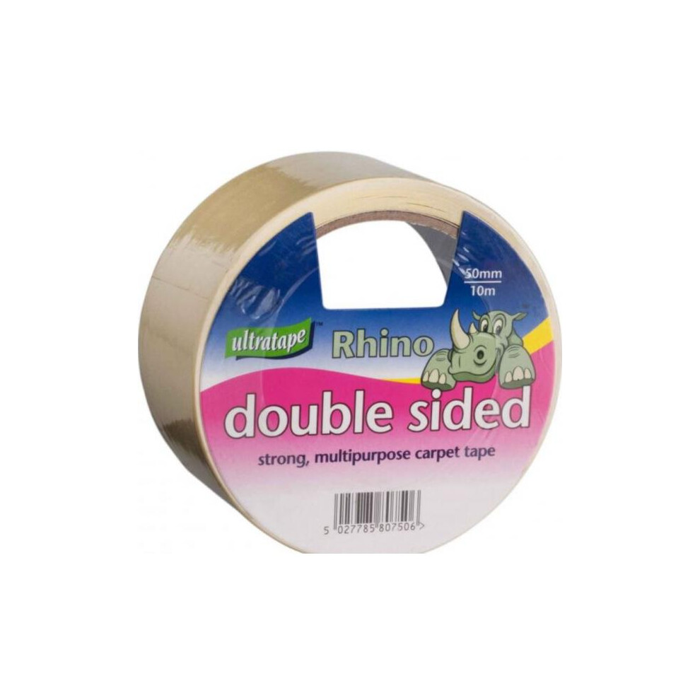 50MM X 10M DOUBLE SIDED CARPET TAPE "RHINO