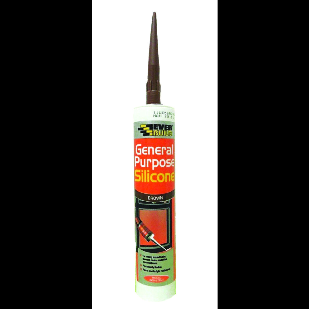 Everbuild SILBRN General Purpose Silicone Sealant - Brown