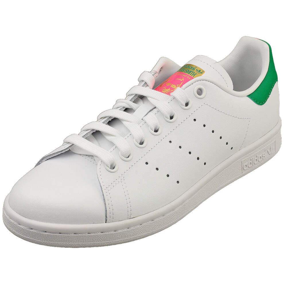 adidas Stan Smith Womens Classic Trainers in White Green Pink - 5.5 UK