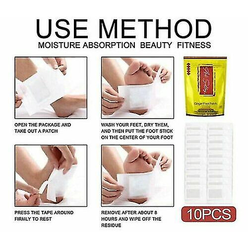 10pcs Anti Swelling Ginger Detoxing Patch Tongluo Foot Patch 1