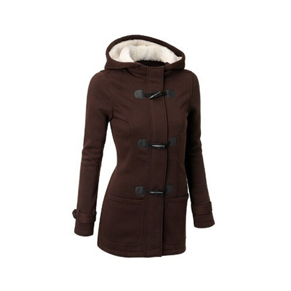 Femme Veste Ã‰pais Polaire ExtÃrieur Chaud Hiver Manteau Capuche Parka Manteau-Marron FoncÃ-XL