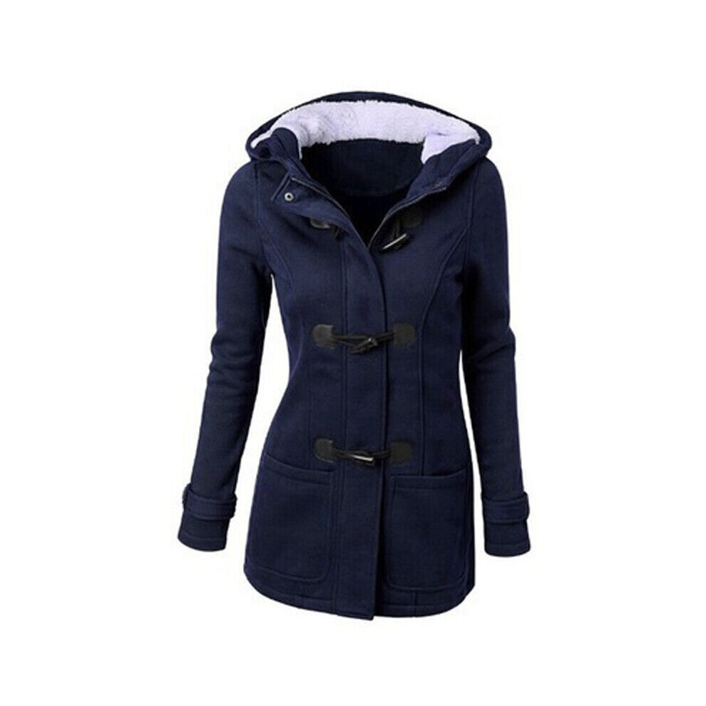 Femme Veste Ã‰pais Polaire ExtÃrieur Chaud Hiver Manteau Capuche Parka Manteau-Bleu Marine-5XL
