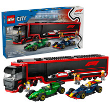 LEGO City 60445 Caminhão de F1 com carros de F1 RB20 e AMR24 - Jogo para meninos a partir de 8 anos