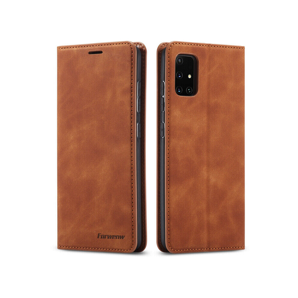 Ã‰tui Portefeuille en Cuir Coque Pour Samsung A34 A54 A14 A73 A53 A23 A13 A72 A52-Marron-Pour Samsung Galaxy A02 EU Version