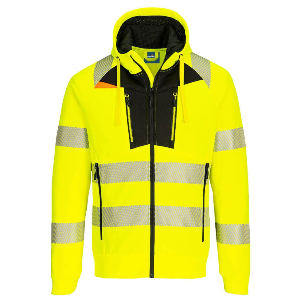 (M, Yellow/Black) Portwest Mens DX4 Hi-Vis Hoodie