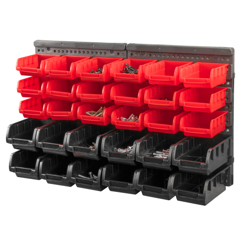 KCT 32 Pcs Plastic Wall Mount Tool Board Organiser Storage Rack Shed Shelves