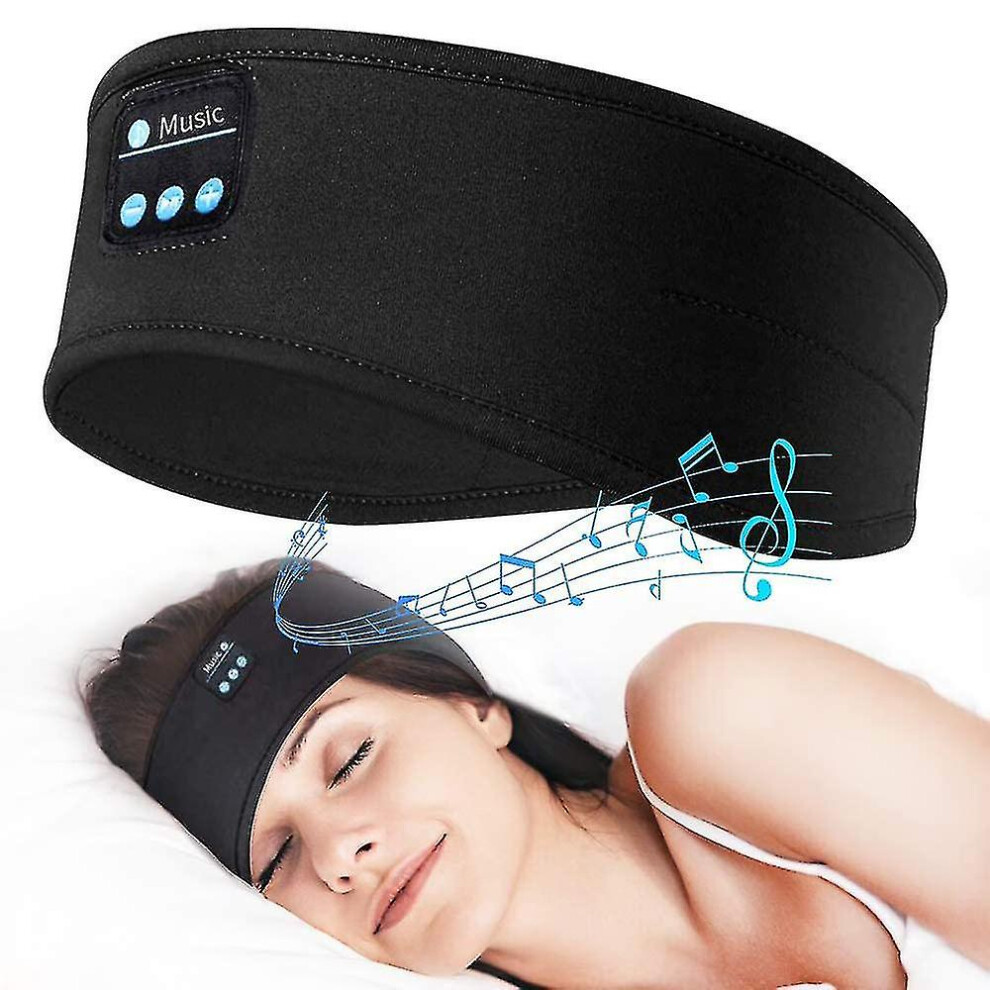 Black (Black) Sleep Headphones Bluetooth Headband, Wireless Headband Headphones
