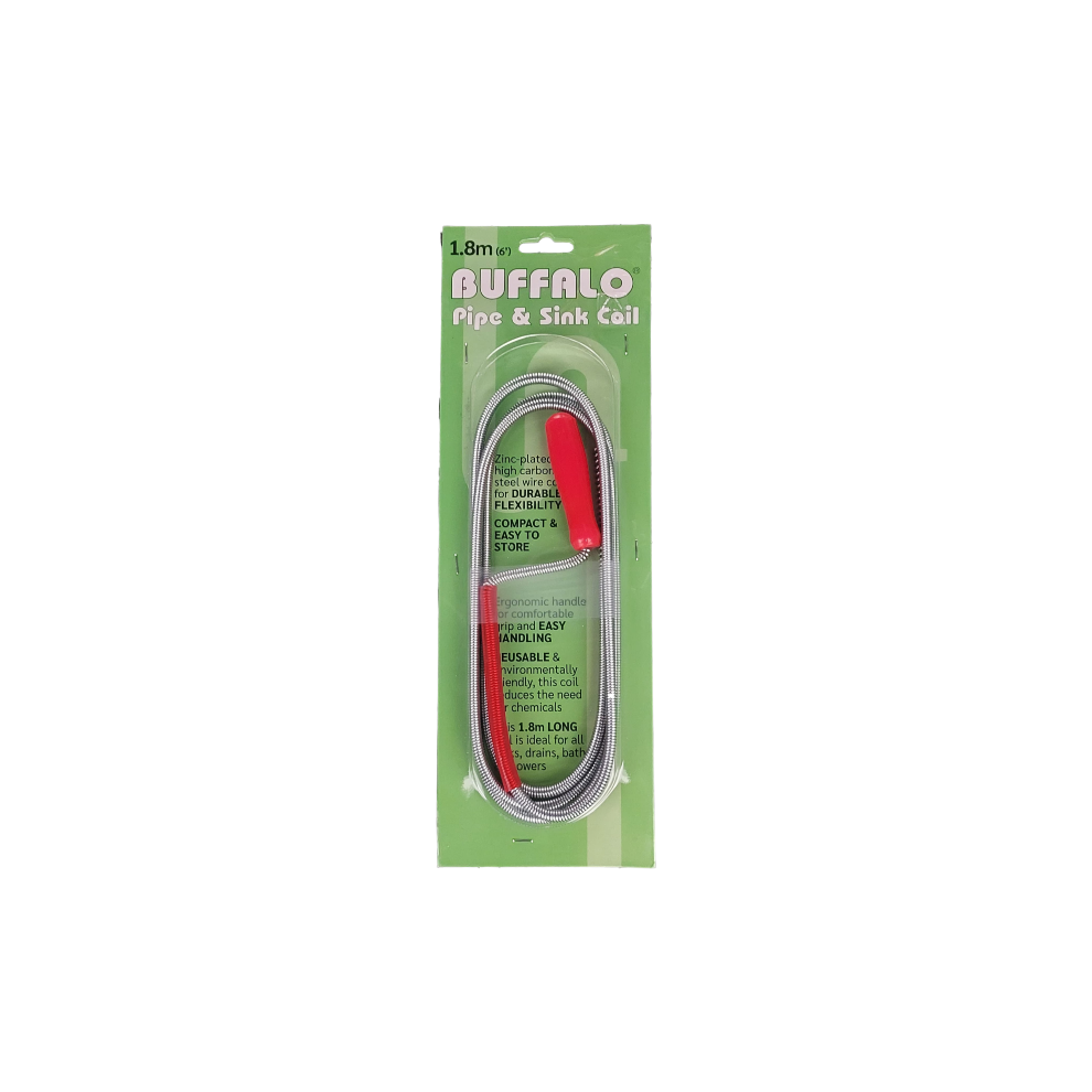 Buffalo Sink & Drain Cleaning Unblocking Coil 1.8m, BF1024