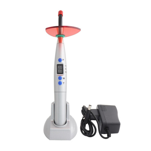 (Silver) Dental Curing Light Lamp Polymerization Lamp Dentist Cordless Light Curing Lamp Fp 2