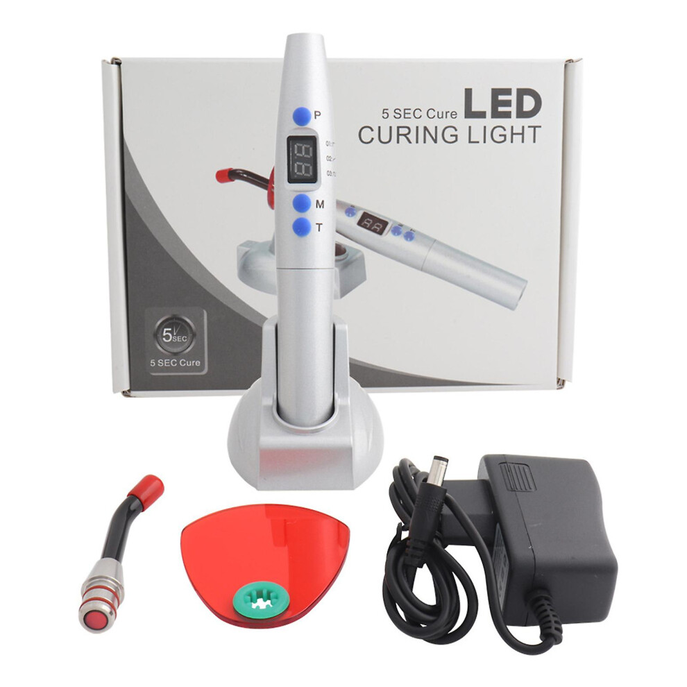 (Silver) Dental Curing Light Lamp Polymerization Lamp Dentist Cordless Light Curing Lamp Fp