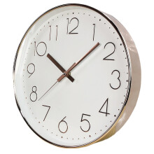 (Rose Gold) 10 Inch Wall Clock Round Hanging Noiseless 3d Number Quartz Clock