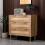 MMT Natural Chest with Rattan Fronts, 3 Storage Drawers 3