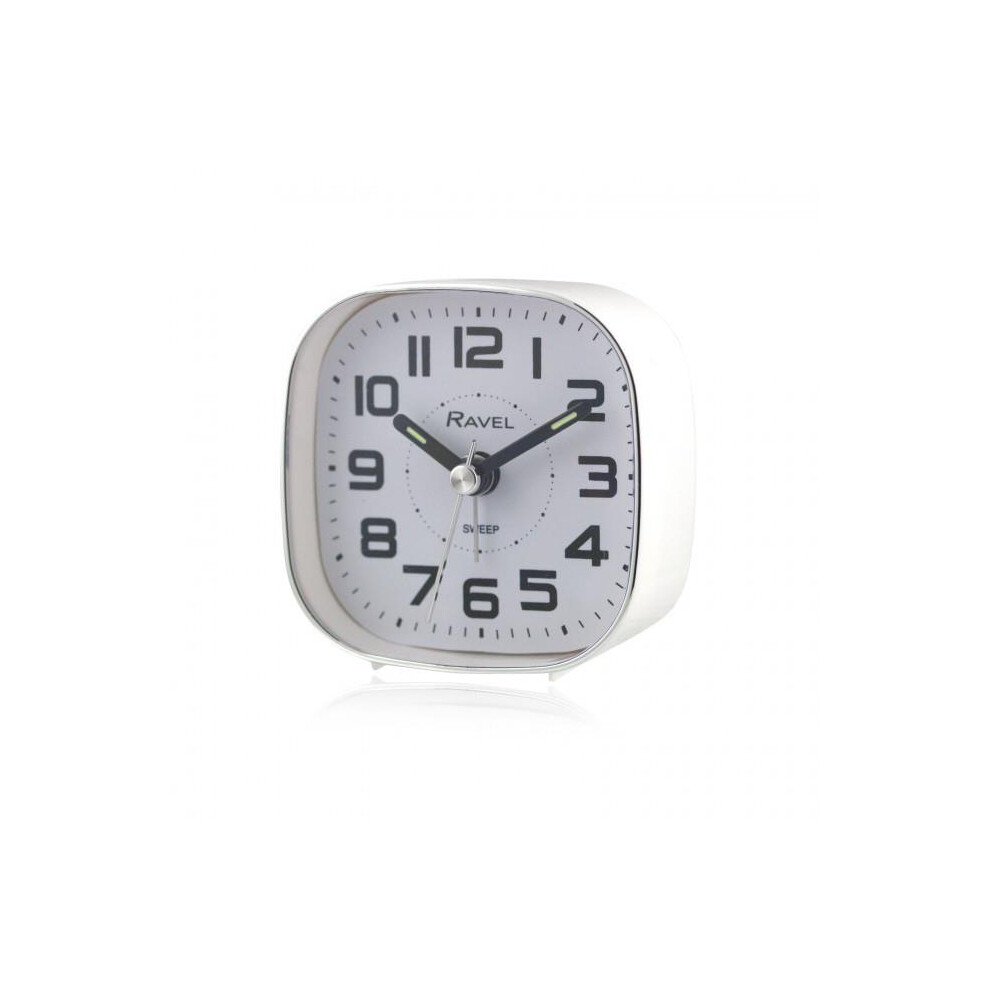 Ravel Petite Bedside Quartz Alarm Clock - White RC038.4