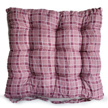 (Dusky Pink, Pack of 4) Seat Pad Dining Garden Kitchen Chair Cushions Checked