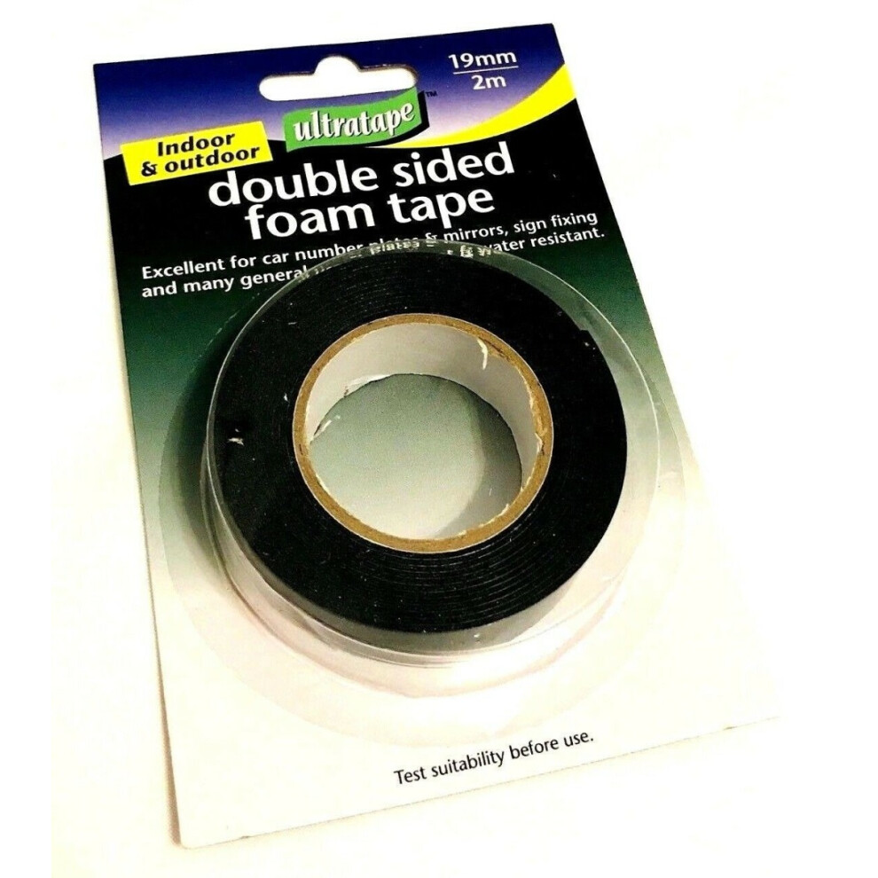 DOUBLE SIDED FOAM TAPE GRN LINER (ULTRA), BLACK, 19mm x 2m