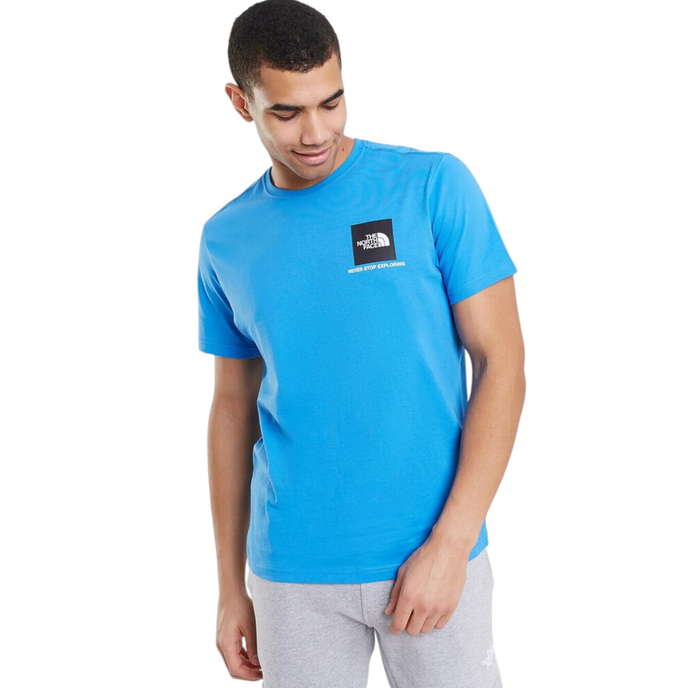 (Blue, Small) The North Face Mens Fine Box Logo T-Shirts