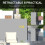 Outsunny Outsunny Side Awning Retractable, Privacy Screen, 400x180cm, Light Grey 4