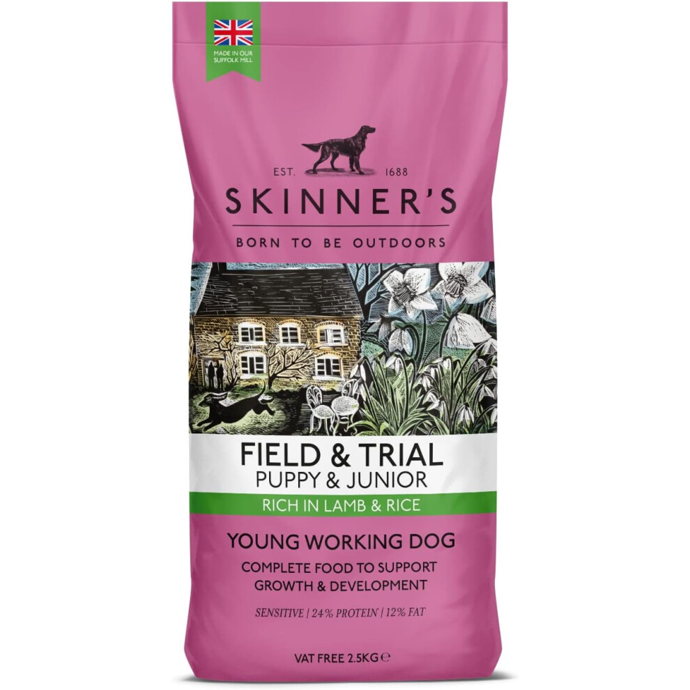 Skinner's Field & Trial Complete Dry Hypoallergenic Puppy Food Lamb And Rice, 2.5 Kg