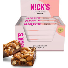 Nicks Nut Bar Peanut Crunch, Vegan Chocolate Keto Snack 3.7 Net Carbs, 176 Calories, No Added Sugar Gluten Free Low Carb Sweets (Multipack 12x40g)