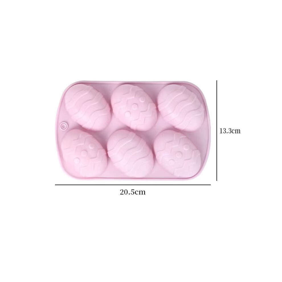 (Type1) 6 Cavity 8 Cavity 3D Easter Eggs Shape Silicone Mold Chocolate Cake Mould DIY Dinosaur Egg Baking Mould
