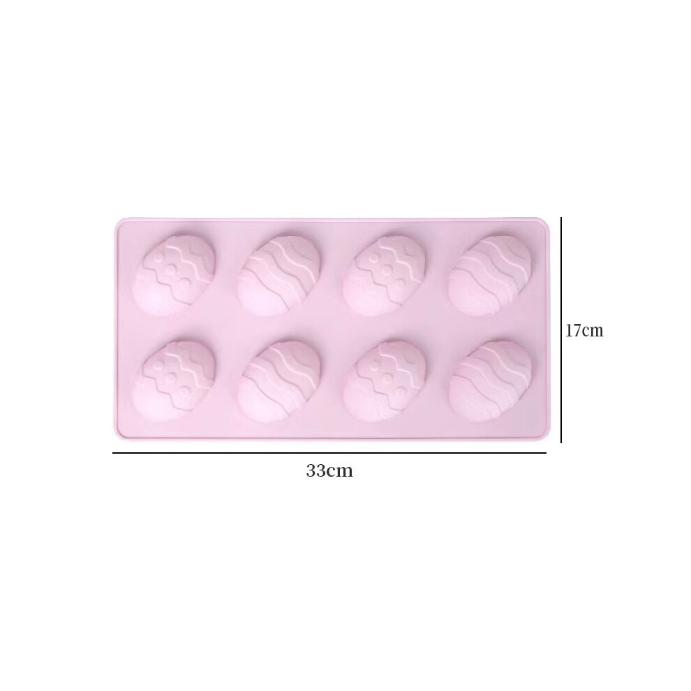 (Type2) 6 Cavity 8 Cavity 3D Easter Eggs Shape Silicone Mold Chocolate Cake Mould DIY Dinosaur Egg Baking Mould
