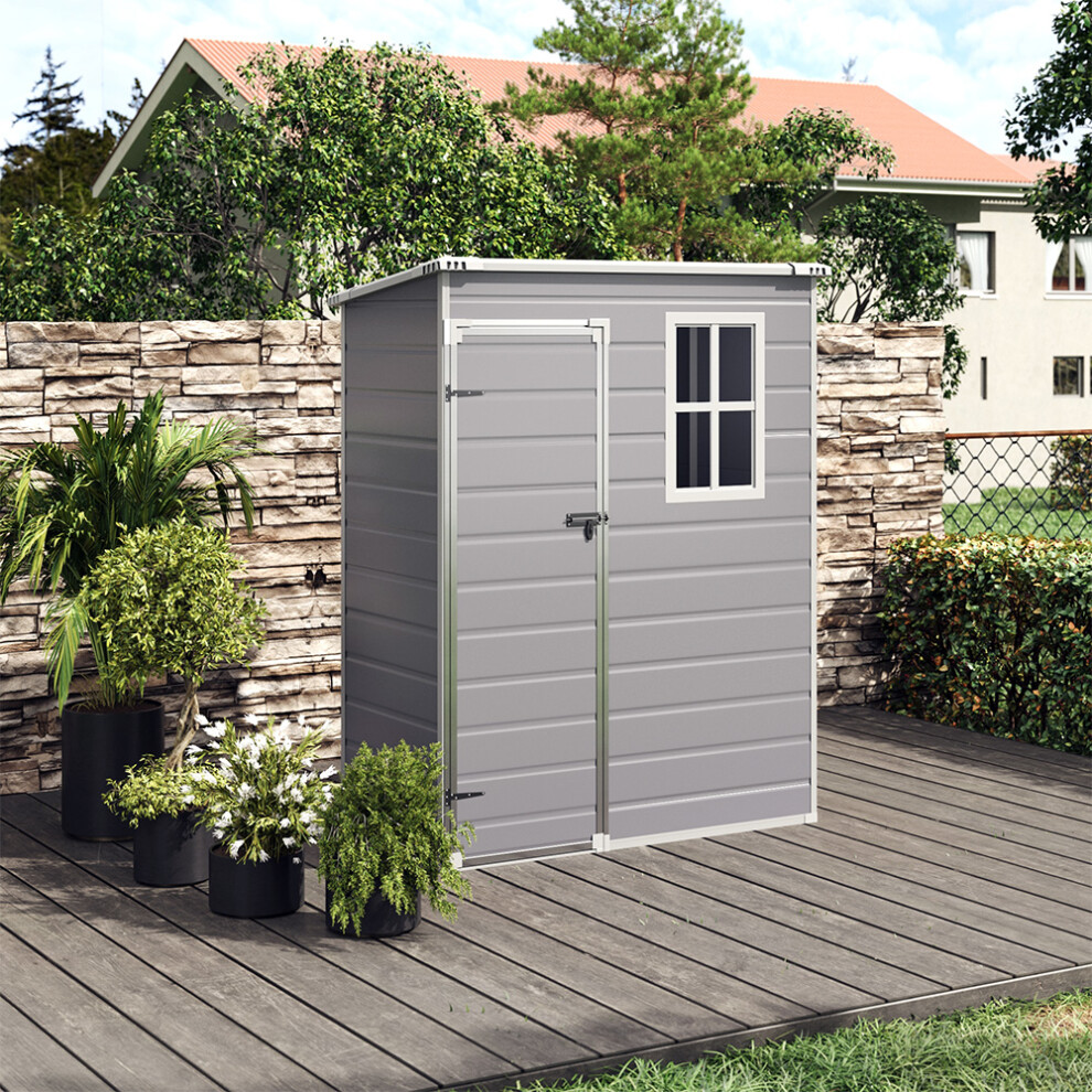 5X3FT Garden Plastic Storage Shed with Lockable Door