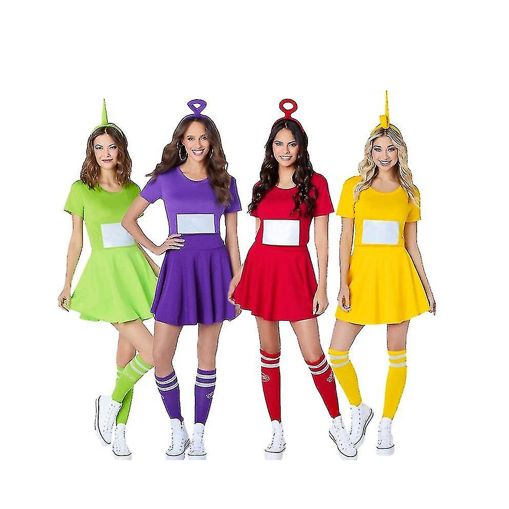 (Red, 10-12 years) Women Teletubbies Costumes Tinky Winky Dipsy Laa-laa Po Cosplay Party Fancy Dress Suit