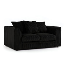 (2 Seater , Black ) Jumbo Cord Scatter Back Sofas in Premium Fabric
