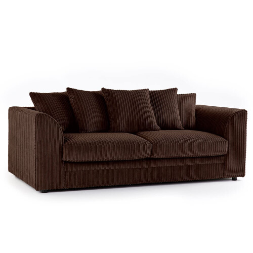 (3 Seater, Brown ) Jumbo Cord Scatter Back Sofas in Premium Fabric