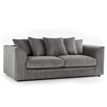 (3 Seater, Grey ) Jumbo Cord Scatter Back Sofas in Premium Fabric