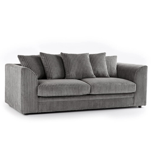 (3 Seater, Grey ) Jumbo Cord Scatter Back Sofas in Premium Fabric