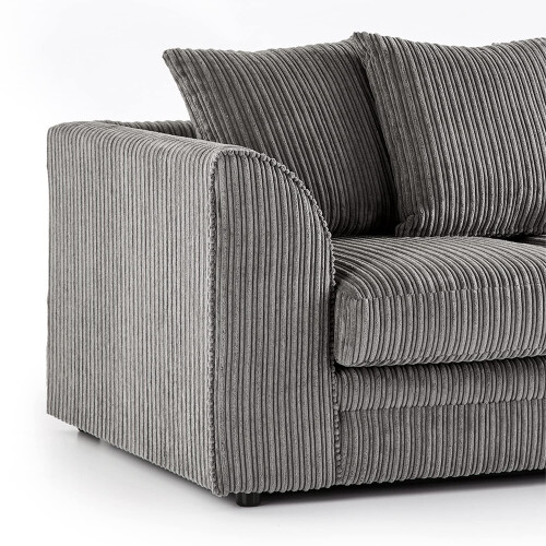 (3 Seater, Grey ) Jumbo Cord Scatter Back Sofas in Premium Fabric 2