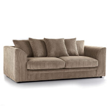 (3 Seater, Beige ) Jumbo Cord Scatter Back Sofas in Premium Fabric